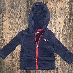 Patagonia Kids Hoodie with Red Zipper